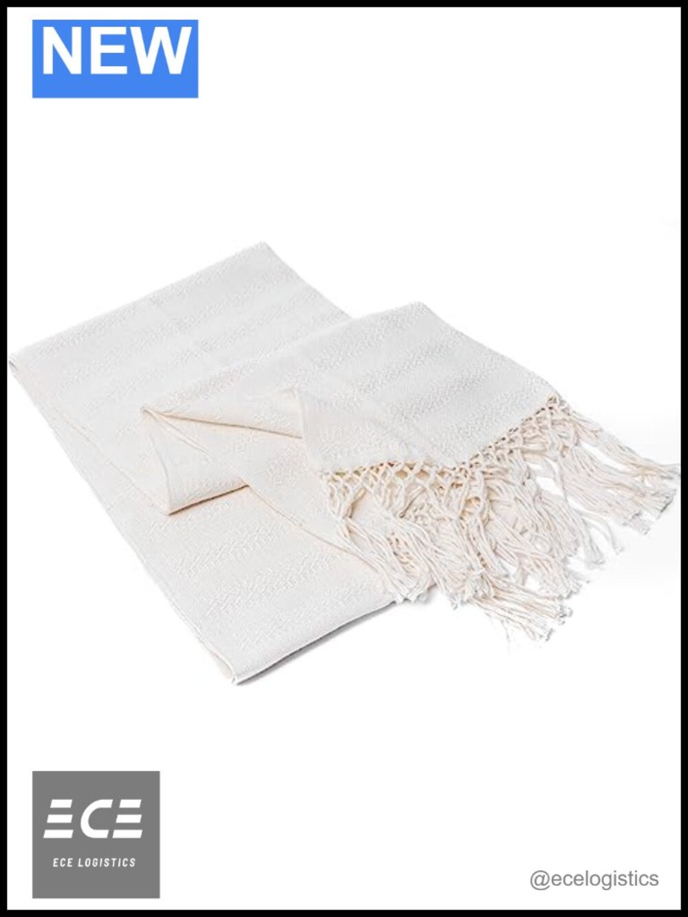 Mexican Rebozo Scarf Cotton Shawl Wrap Natural
